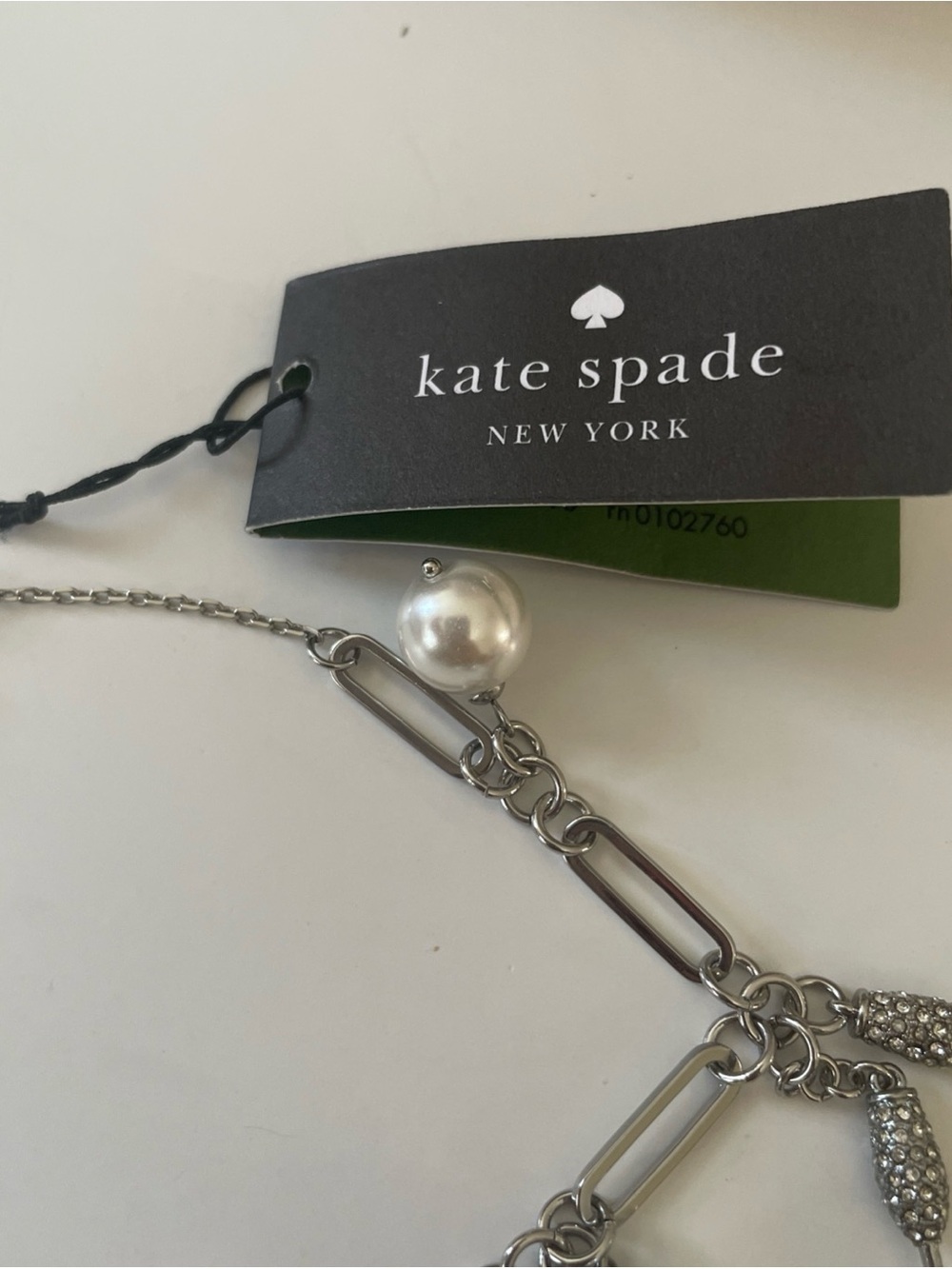 kate spade Silver Pearl & Crystal Charm Bracelet - Picture 7 of 8
